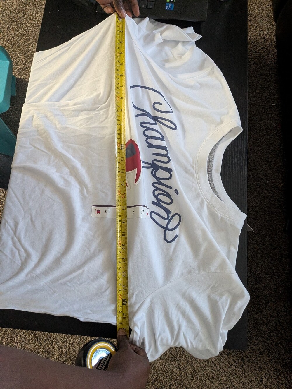 Champion Men's White Short-Sleeve Red Script Graphic T-shirt XL - Picture 3 of 3